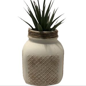 Painted glass vase w/succulent (hand painted) Boho